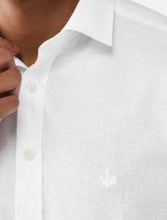 Camisa Dudalina Masculina Slim Fitt Superfine Cotton Light Logo Lisa Branca