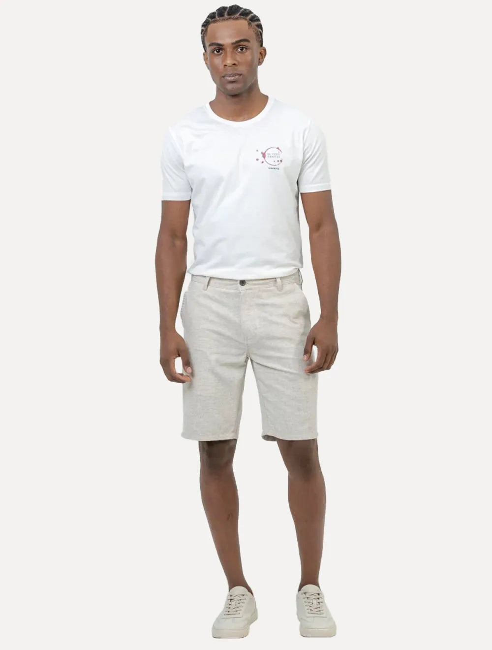 Bermuda King & Joe Masculina Slim Casual Soft Colors Cinza Claro