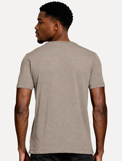 Camiseta Guess Masculina Bordado Peito Marrom Claro