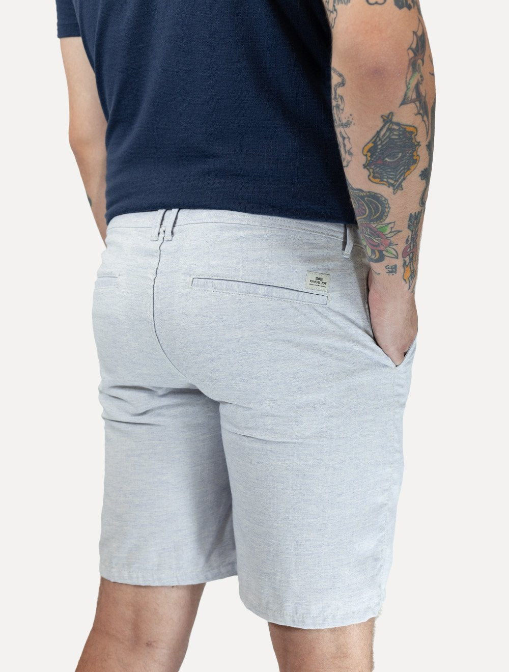 Bermuda King & Joe Masculina Slim Casual Soft Colors Azul Claro