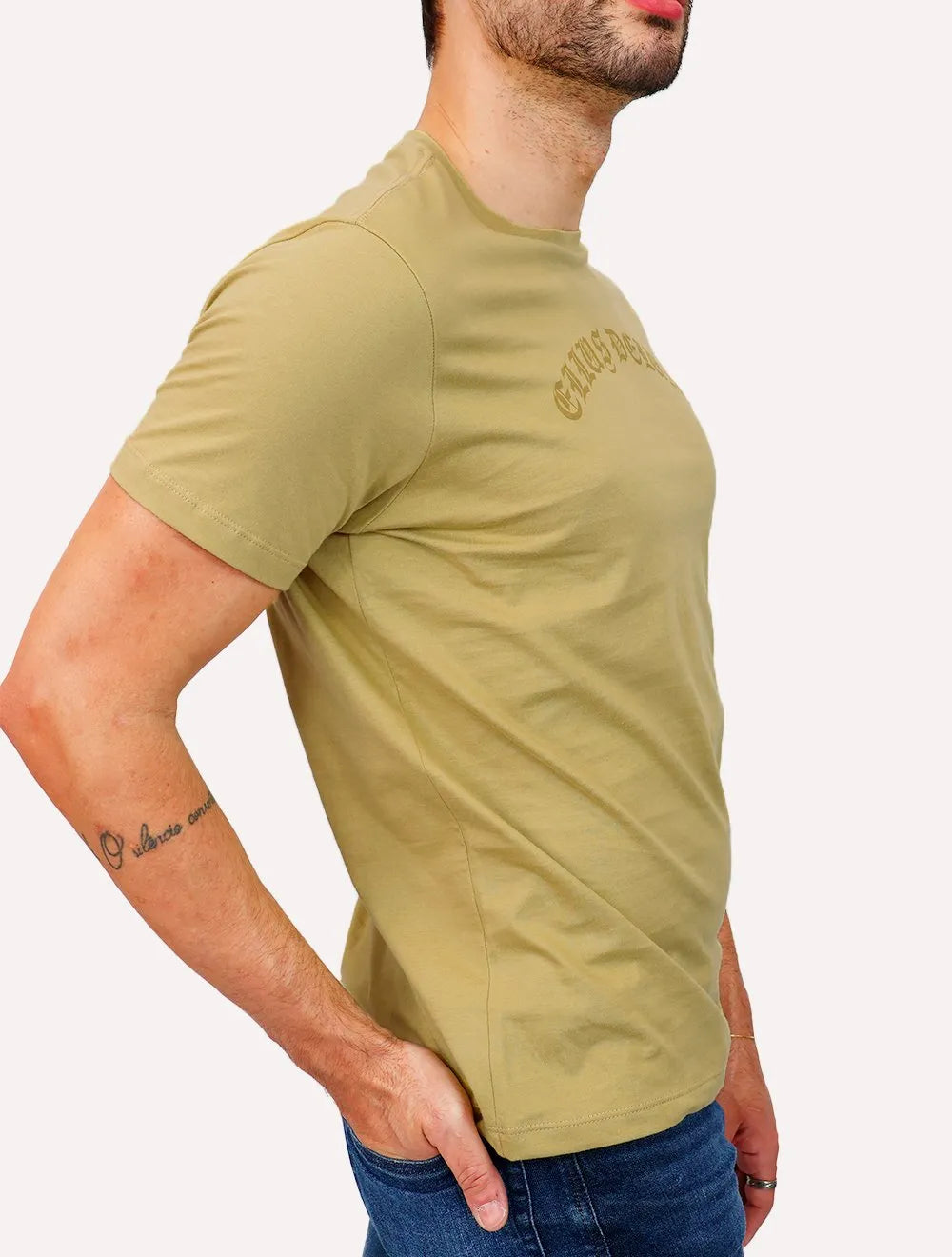 Camiseta Ellus Masculina Cotton Fine Deluxe Gothic Classic Mostarda
