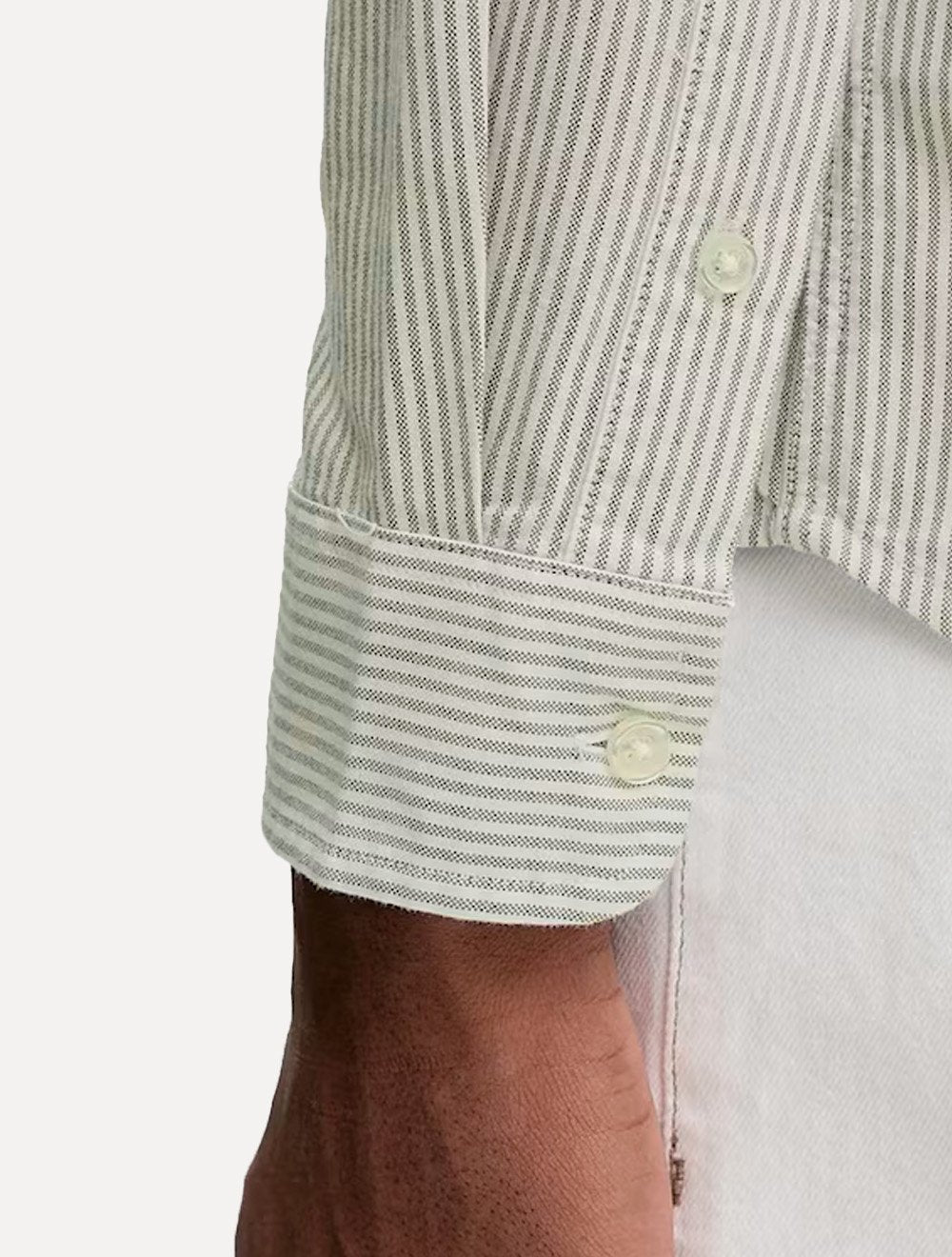 Camisa Tommy Jeans Masculina Slim Striped Oxford Verde