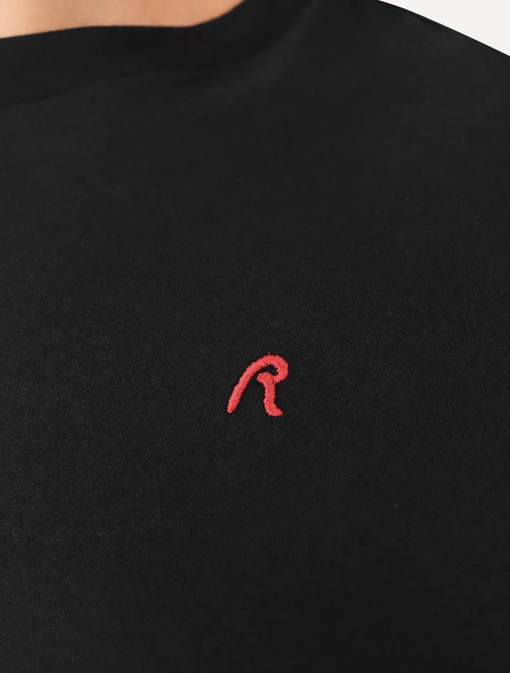 Camiseta Replay Masculina Regular Basic Crewneck Embroidery Logo Preta