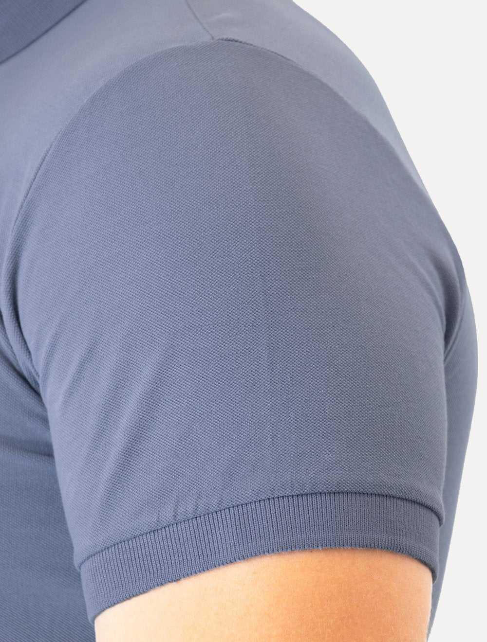 Polo Guess Masculina Piquet Small Patch Azul Médio