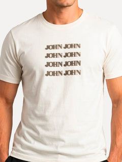 Camiseta John John Masculina Slim Fit Haze Off White