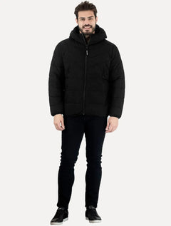 Jaqueta Calvin Klein Masculina Hoodie Matelassê Ziper Preta