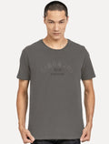 Camiseta King & Joe Masculina Estonada Bordado Estd 2013 Cinza