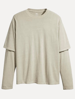 Camiseta Levis Masculina Manga Longa Twofer Cáqui
