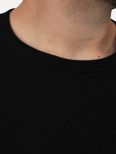 Suéter Calvin Klein Jeans Masculino Tricot Gola Careca Liso Preto