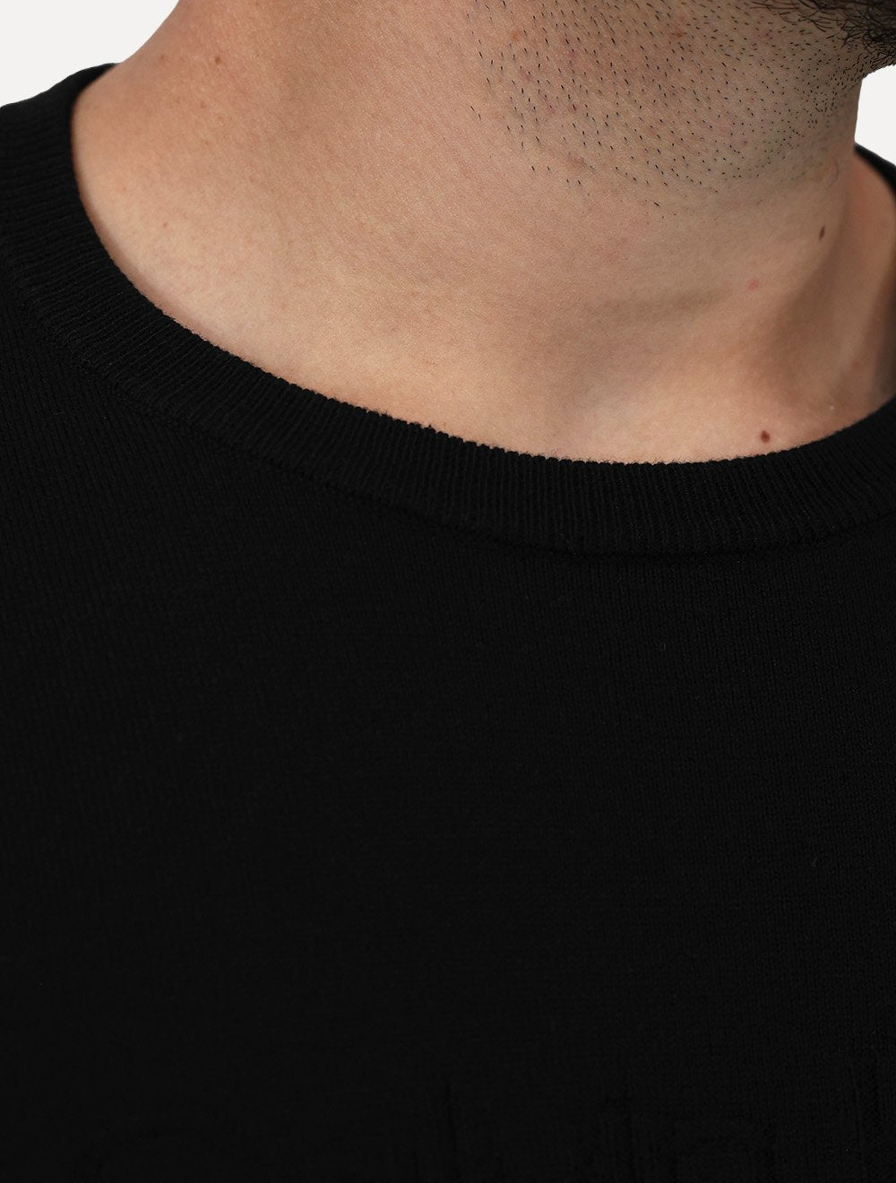Suéter Calvin Klein Jeans Masculino Tricot Gola Careca Liso Preto