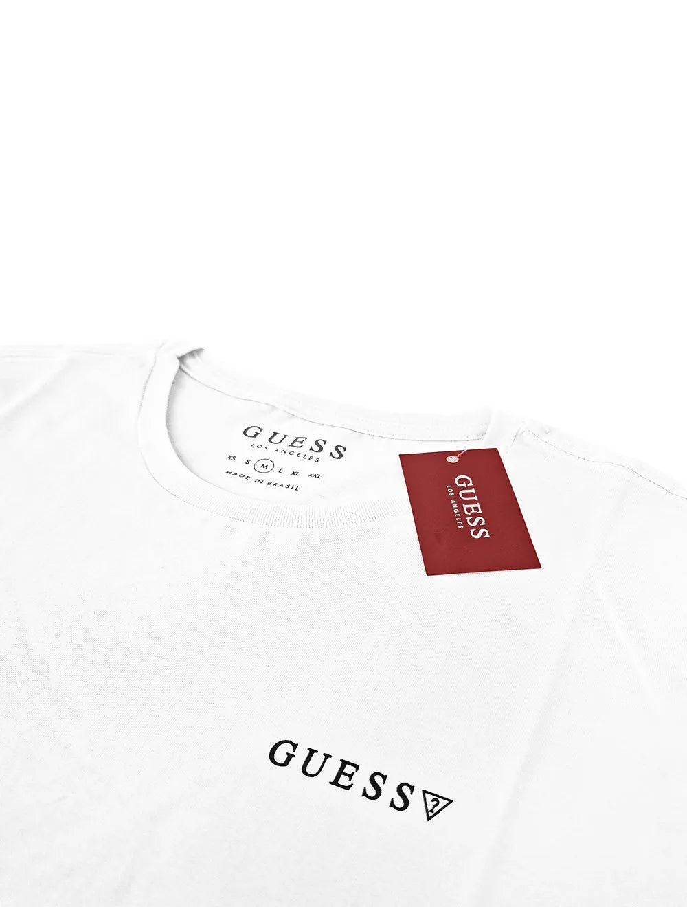 Camiseta Guess Masculina Dark Small Silk Logo Branca