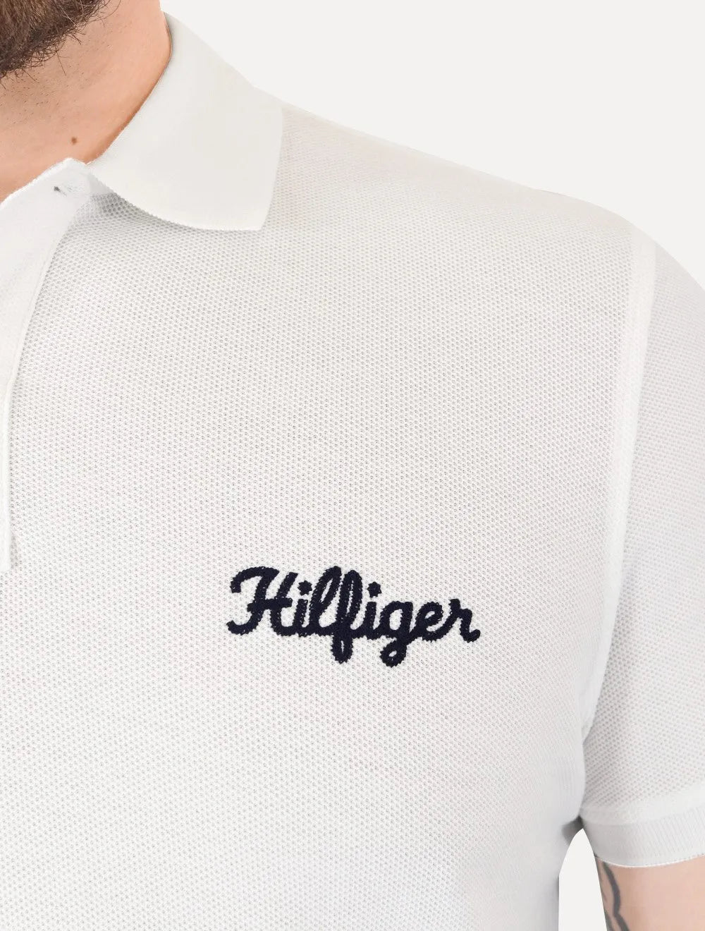 Polo Tommy Hilfiger Masculina Regular Piquet Graphic Icon Embroidery Branca