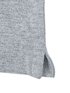 Polo Guess Masculina Piquet Frieze Logo Bordado Cinza Mescla