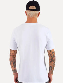Camiseta Original Penguin Masculina Navy Circle Logo Branca