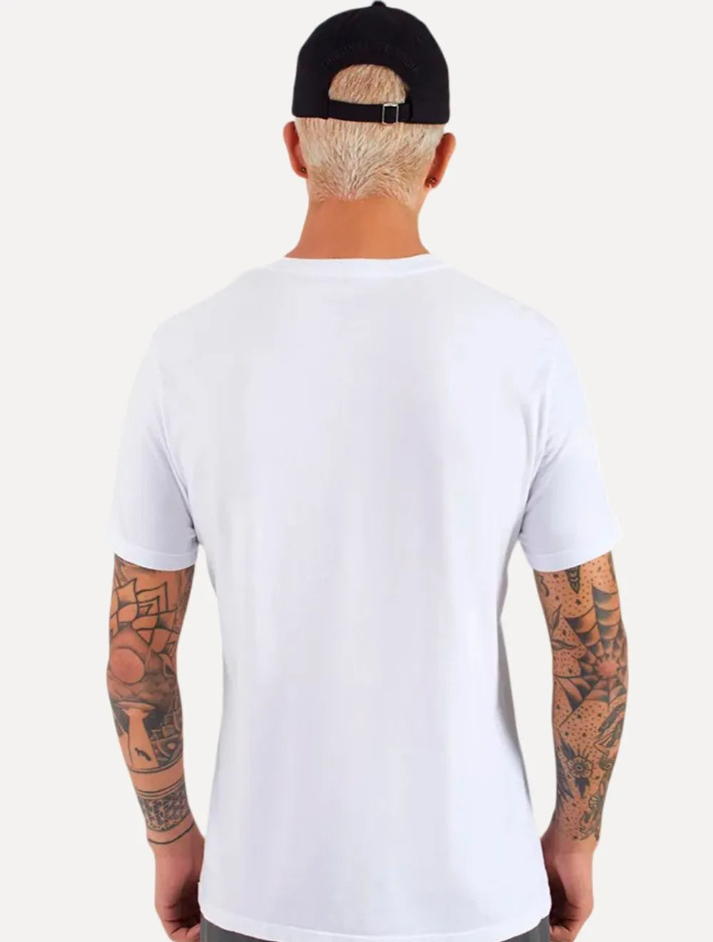 Camiseta Original Penguin Masculina Navy Circle Logo Branca