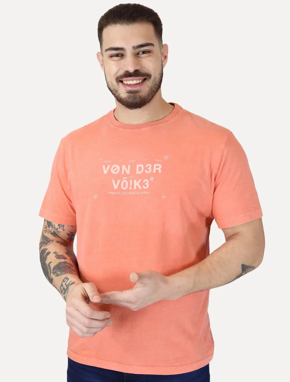 Camiseta Von der Volke Masculina Origineel Arts Meets Stone Laranja