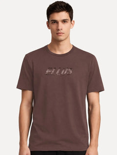 Camiseta Ellus Cotton Fine Dots Classic Marrom