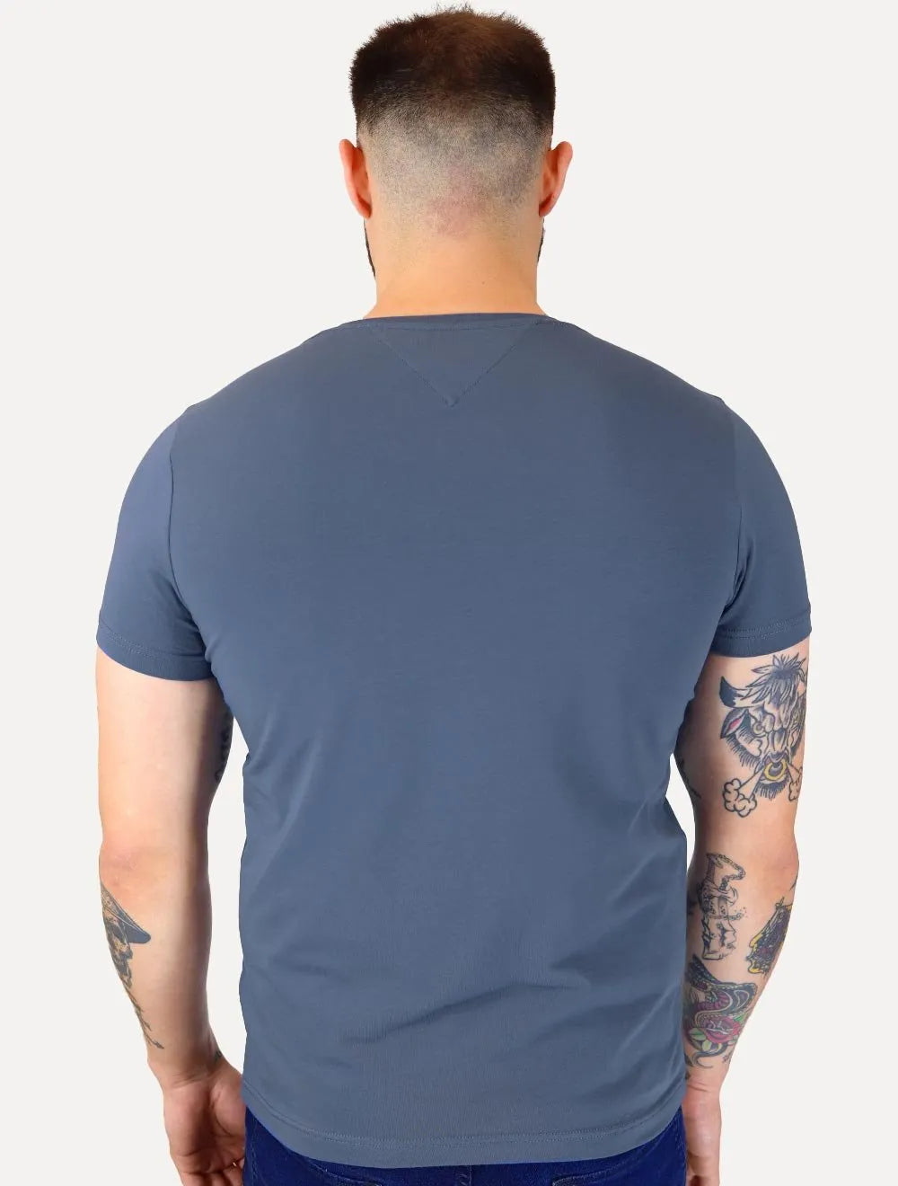 Camiseta Tommy Hilfiger Masculina Slim Fit Essential Stretch Azul Índigo