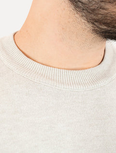 Suéter Dixen Masculino Crewneck Tricot Liso Areia Mescla