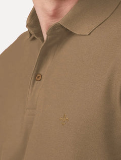 Polo Dudalina Piquet Essentials Cotton Basica Marrom