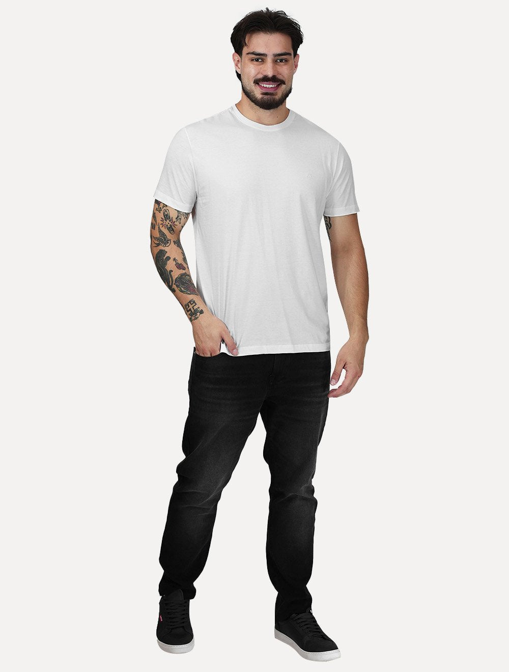 Camiseta Aramis Masculina Basica Mono Logo Surton Branca