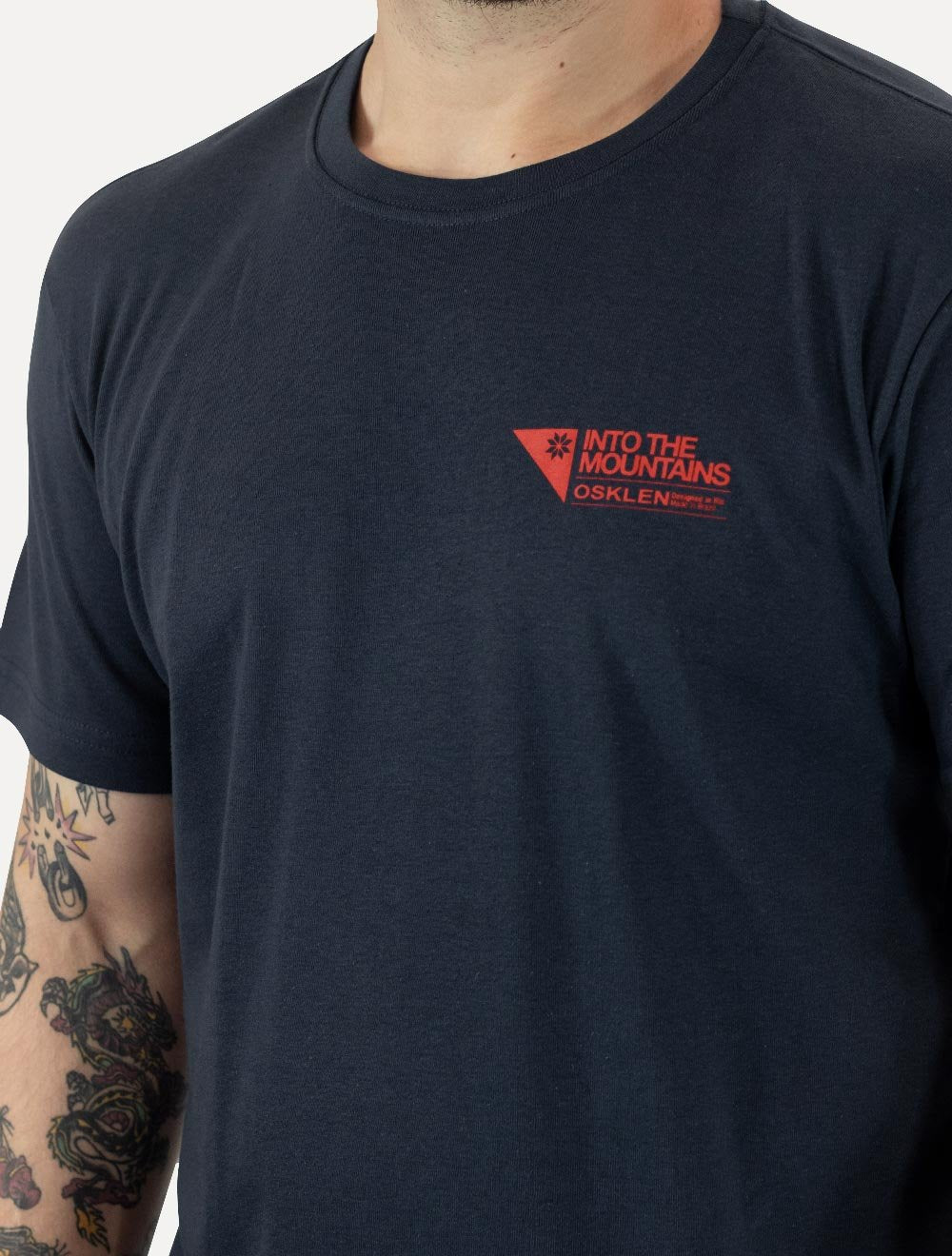 Camiseta Osklen Masculina Regular Big Shirt Carimbo Marinho