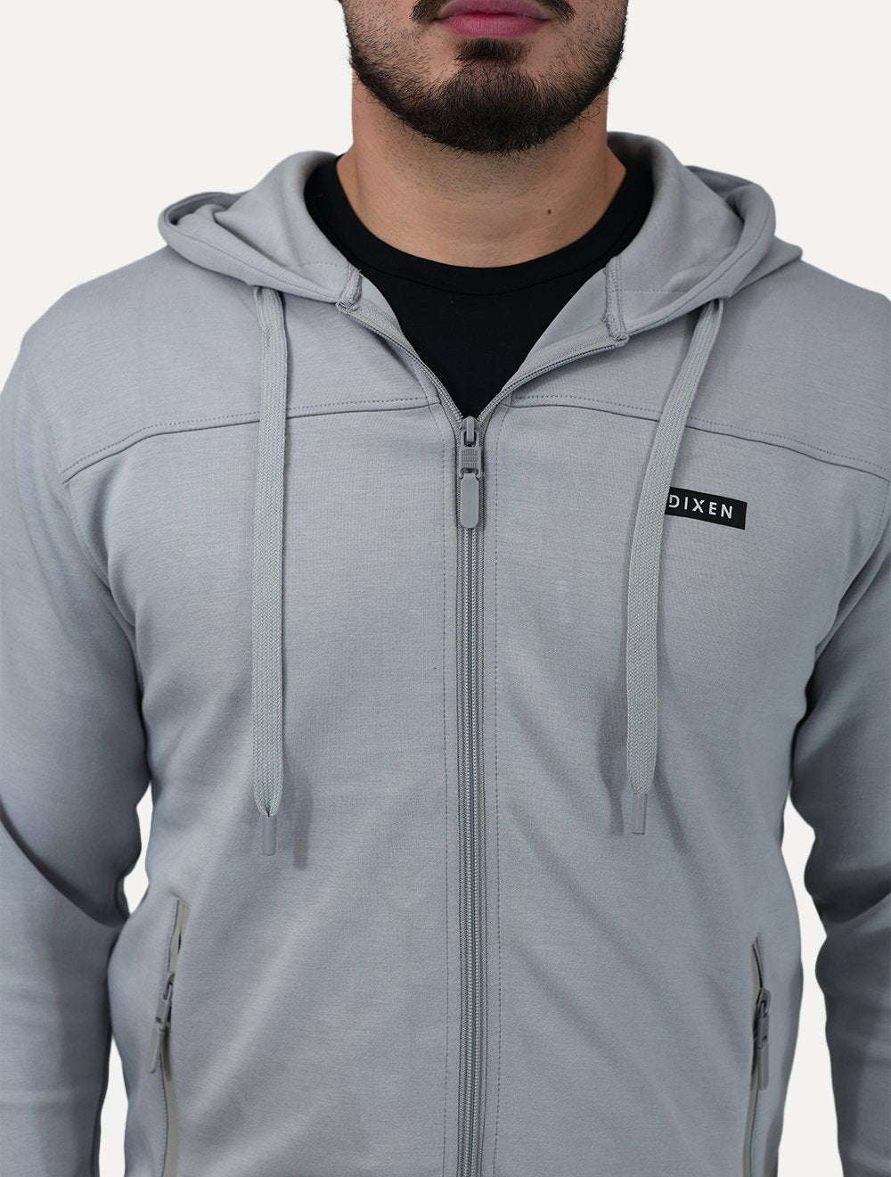 Conjunto Dixen Agasalho Moletom Jaqueta com Zíper Frontal Cinza