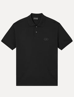 Camisa Polo Empório Armani Masculina Embossed EA Logo Embroidery Preta