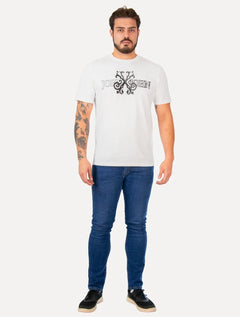 Camiseta John John Masculina Regular Logo Shadow Branca