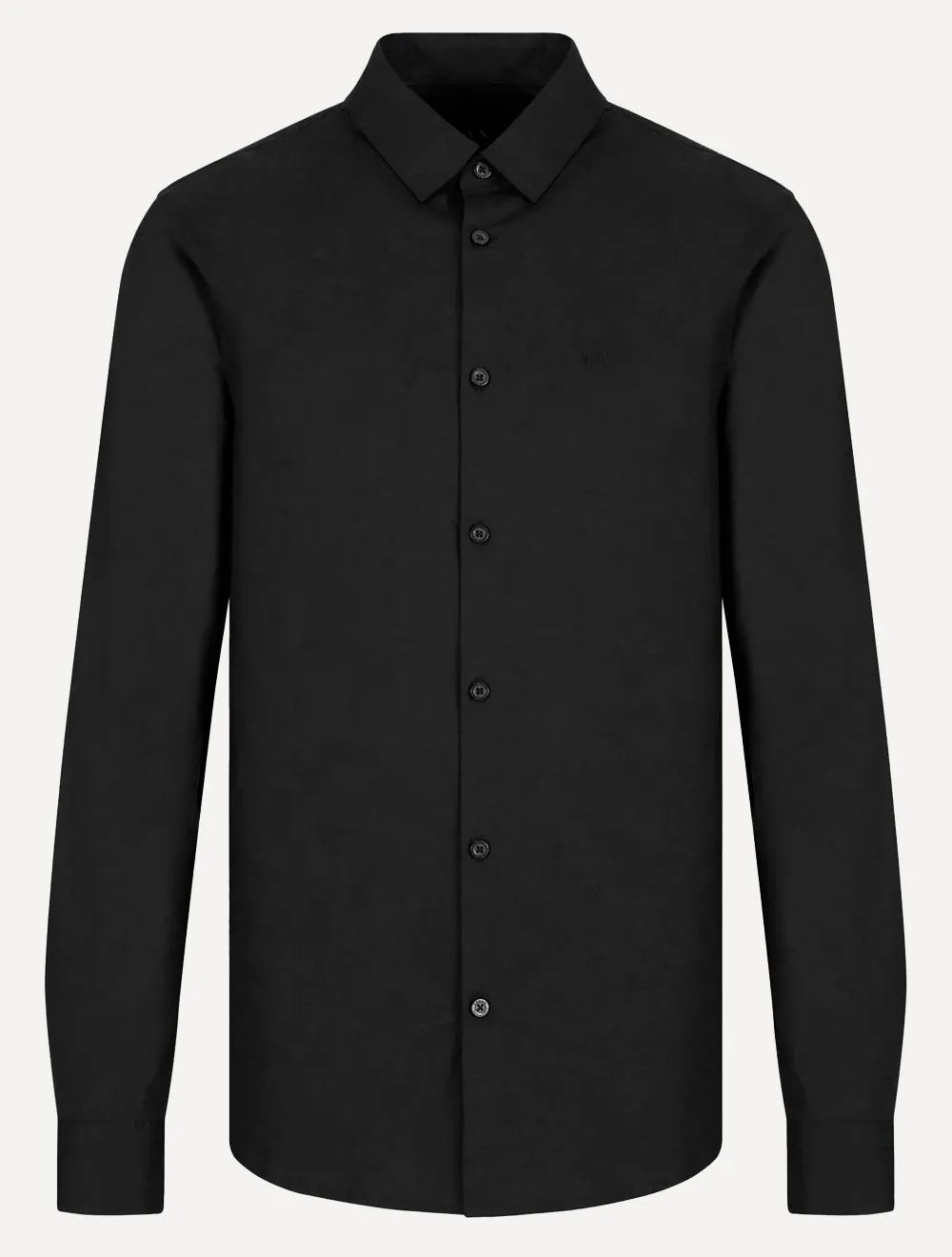 Camisa Armani Exchange Masculina Cotton Slim Fit Mono Logo Preta