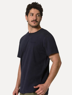 Camiseta Columbia Masculina Basica Logo Bordado Azul Marinho