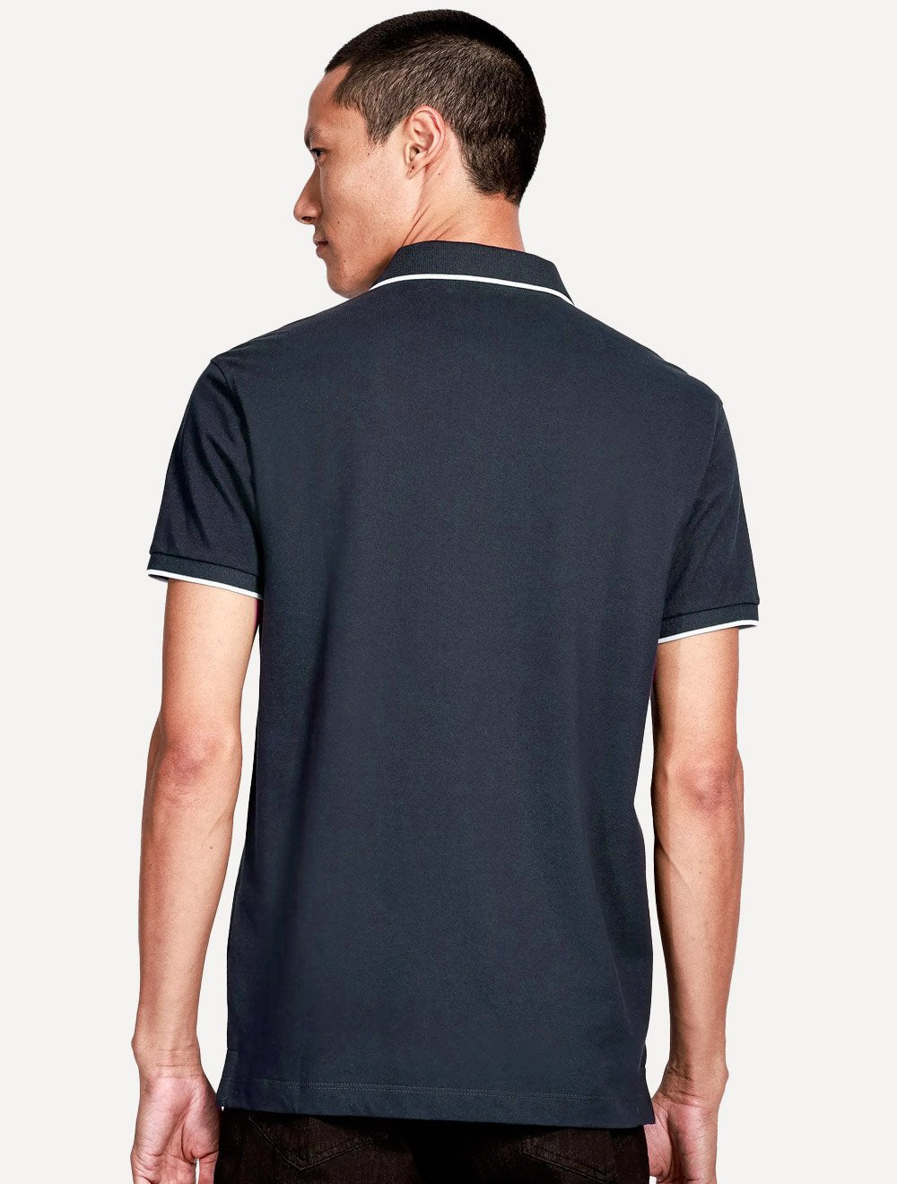 Polo Aramis Masculina Piquet Off Friso Azul Marinho