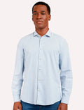 Camisa Aramis Masculina Regular Listras Backstitch Azul Claro