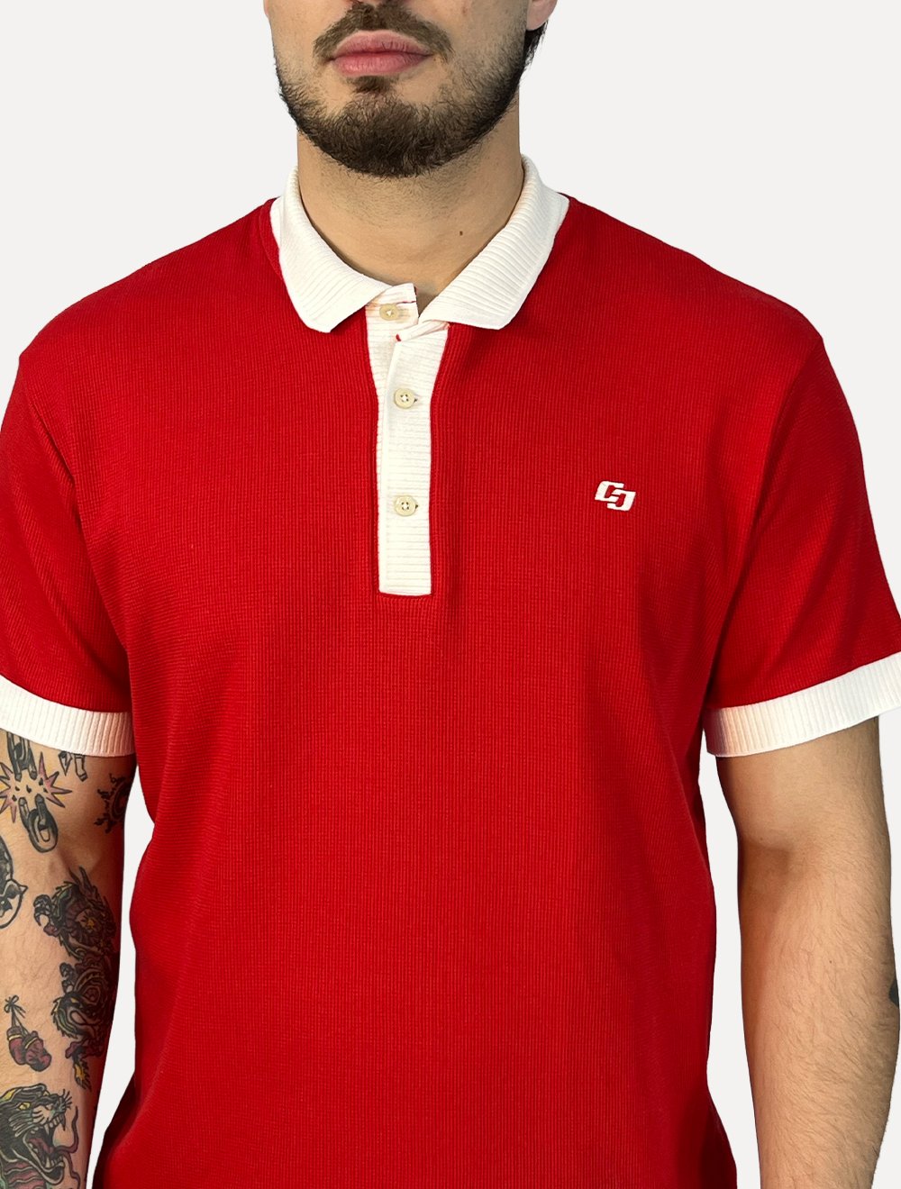 Polo Colcci Masculina Piquet Regular Texturizada Vermelha