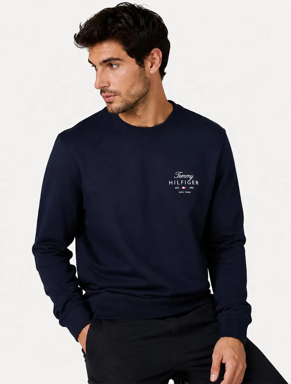 Moletom Tommy Hilfiger Masculino Brand Love Sweatshirt Azul Marinho
