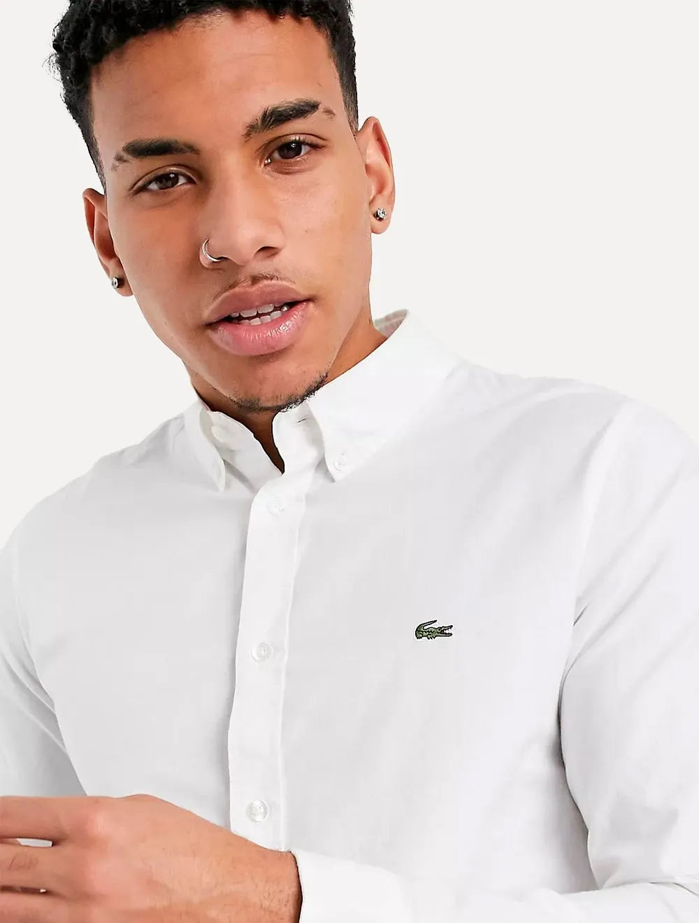 Camisa Lacoste Masculina Regular Pinpoint Cotton Oxford Branca