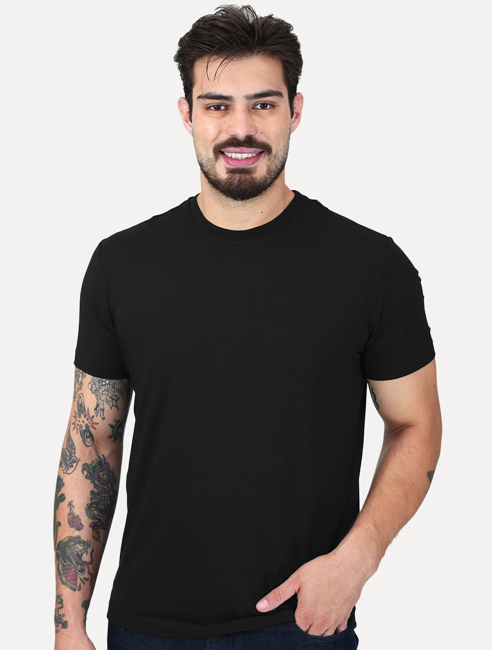 Camiseta K&J Black Premium Viscose Flex Preto
