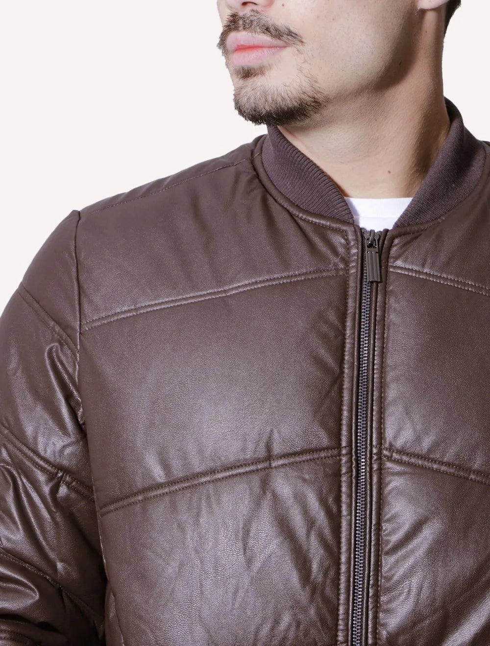 Jaqueta Victory Eagle Masculina PU Leather Bomber Marrom