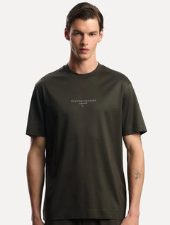 Camiseta Empório Armani Masculina Jersey Logo Chest Verde Escuro