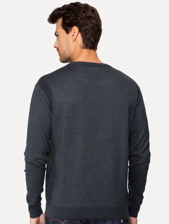 Blusa Guess Masculina Tricot Pullover Triangulo Azul Marinho