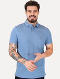 Polo Tommy Hilfiger Masculina Regular Piquet 1985 Spell Azul