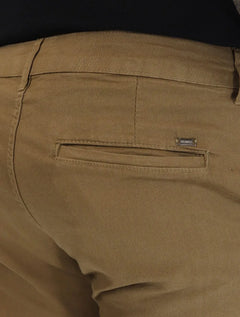 Calça Aramis Masculina Chino Slim Maquinetada Marrom