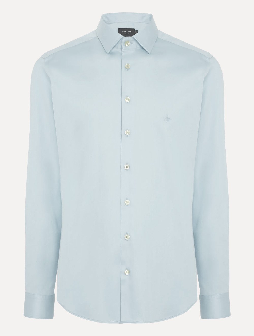 Camisa Dudalina Masculina Milano Tricoline Superfine Cotton Lisa Azul Claro