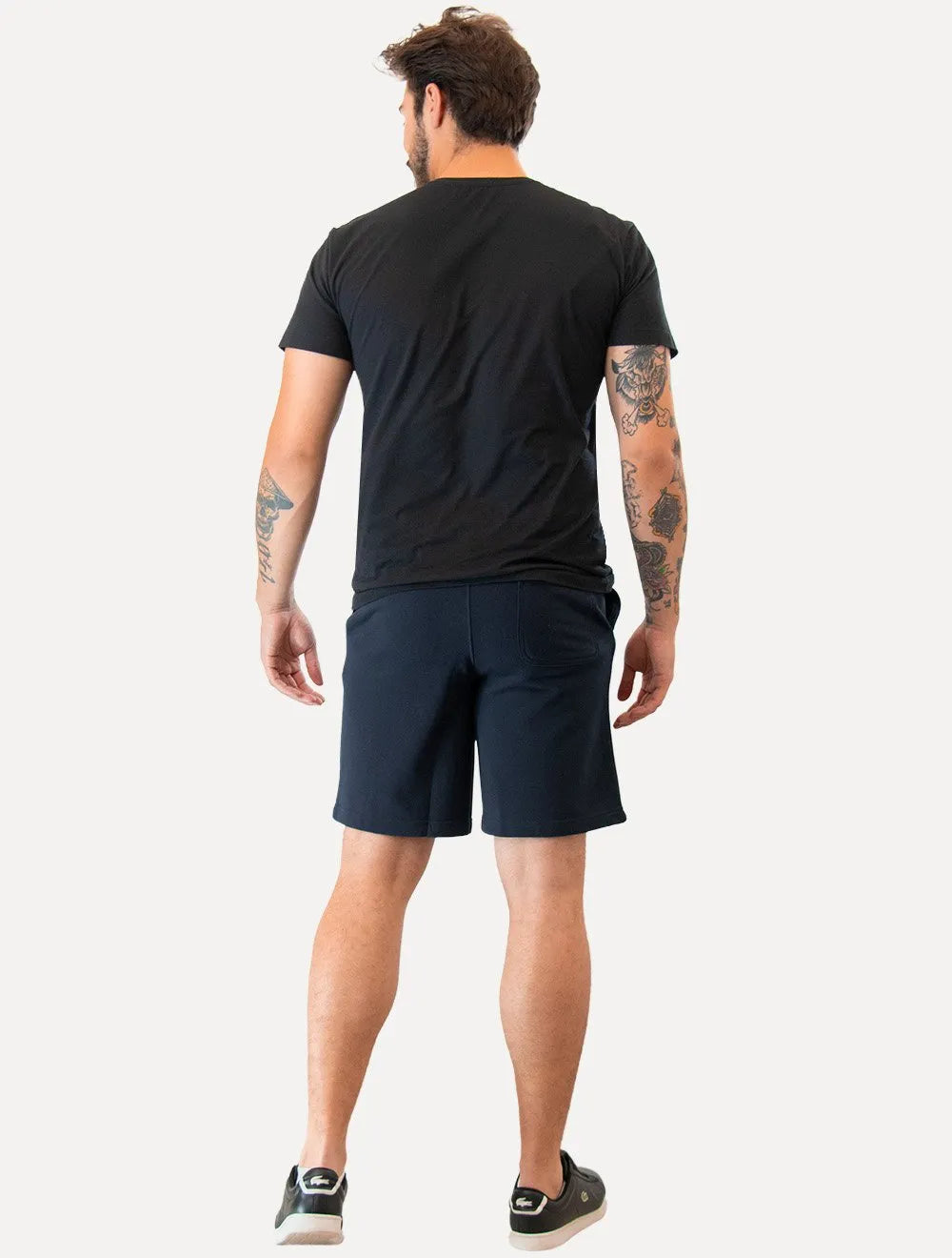Bermuda Original Penguin Masculina Moletom Slim Patch Azul Marinho