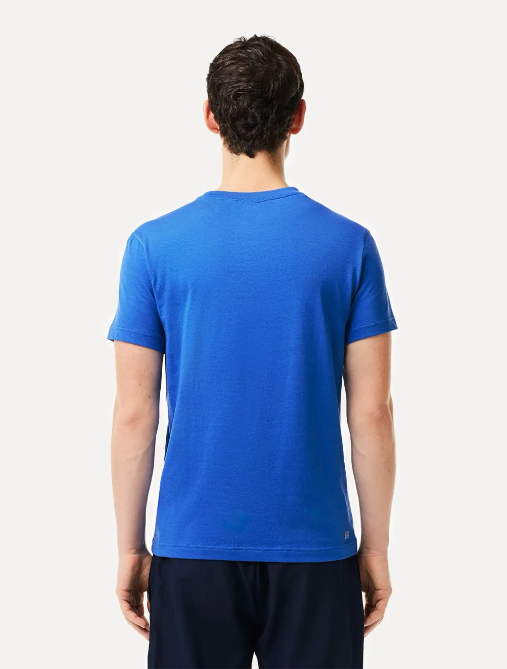 Camiseta Lacoste Masculina Jersey Sport 3D Logo Azul Cobalto