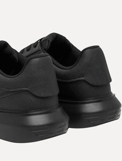 Tênis Empório Armani Masculino Logo Águia Metálico Preto