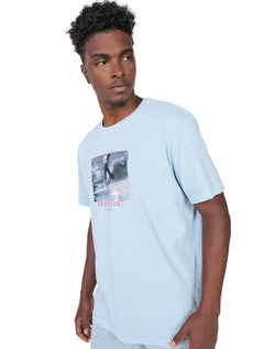 Camiseta Osklen Masculina Stone Old Style Surf Azul Claro