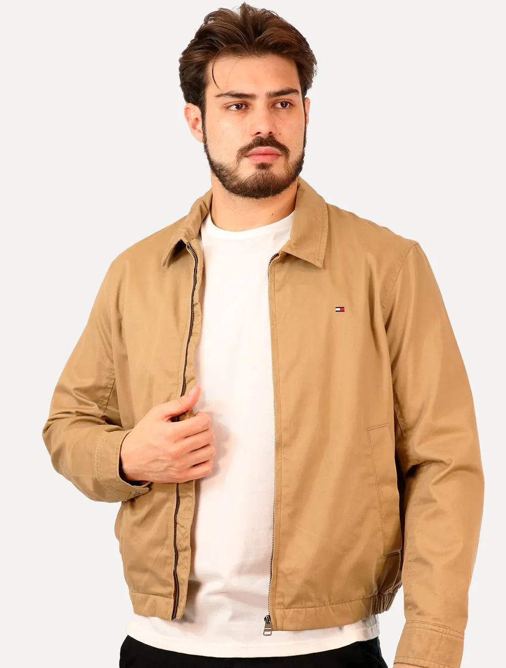 Jaqueta Tommy Hilfiger Masculina Regular Cotton Ivy Cáqui