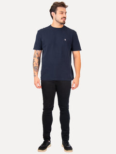 Camiseta Original Penguin Masculina Piquet Patch Azul Marinho