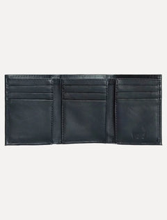 Carteira Levis Masculina Couro Vertical Slim Trifold Preta